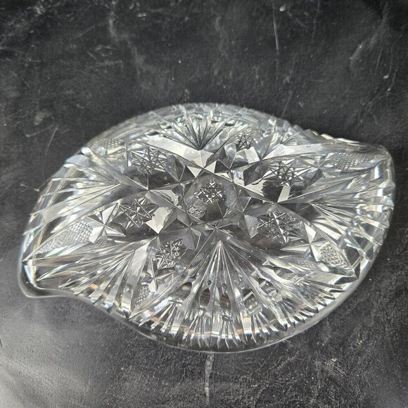 Clear Cut Glass Crystal Candy Dish/Trinket Dish Vintage Collectible - Picture 9 of 12